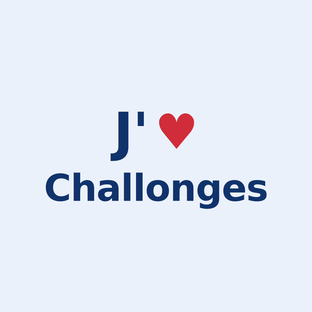 Sticker personnalisé Challonges — design « J'aime Challonges » imprimé sur le sticker