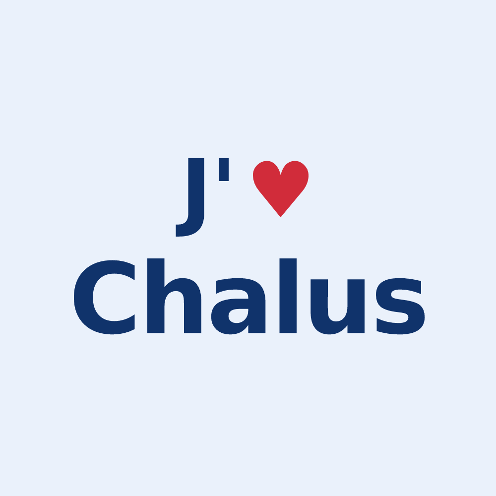 Sticker personnalisé Chalus — design J'aime Chalus