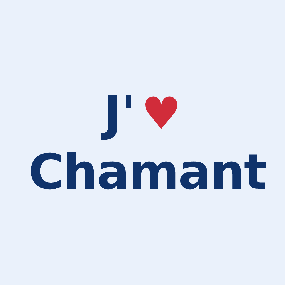 Sticker personnalisé Chamant — design J'aime Chamant