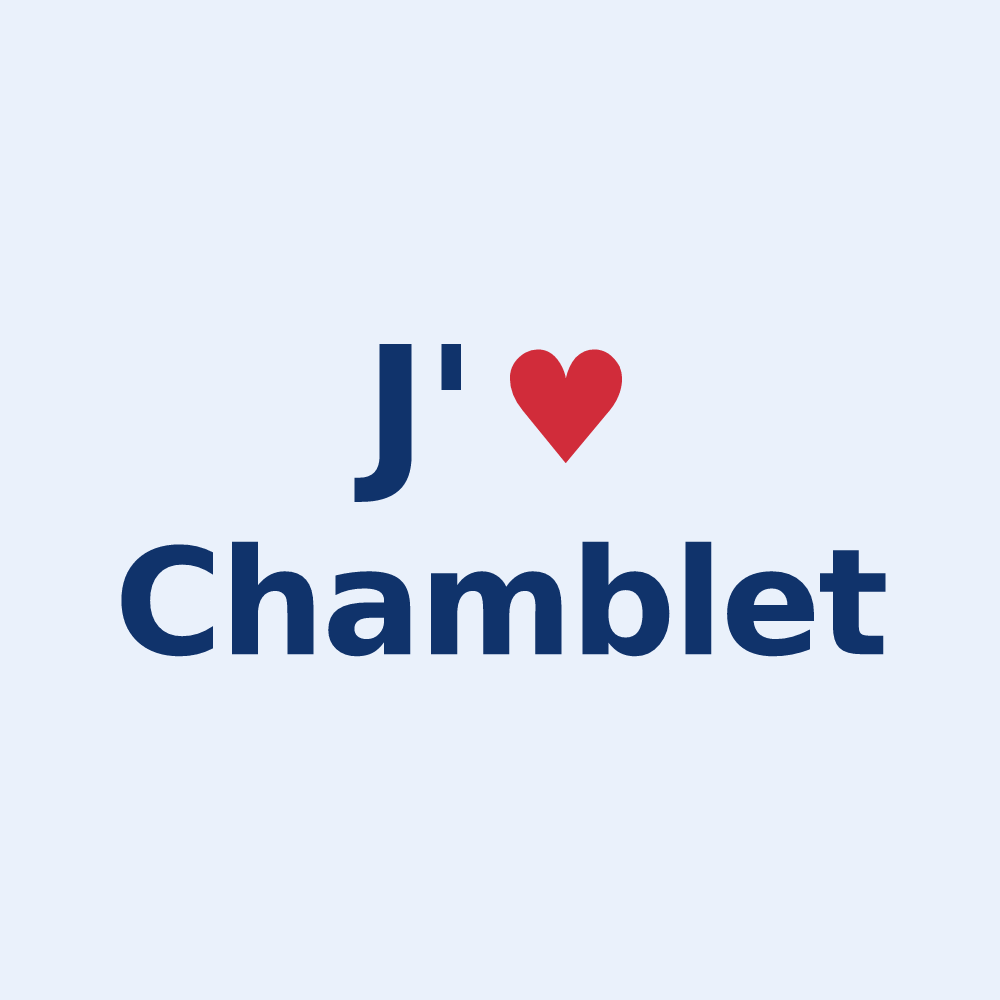 Sticker personnalisé Chamblet — design J'aime Chamblet