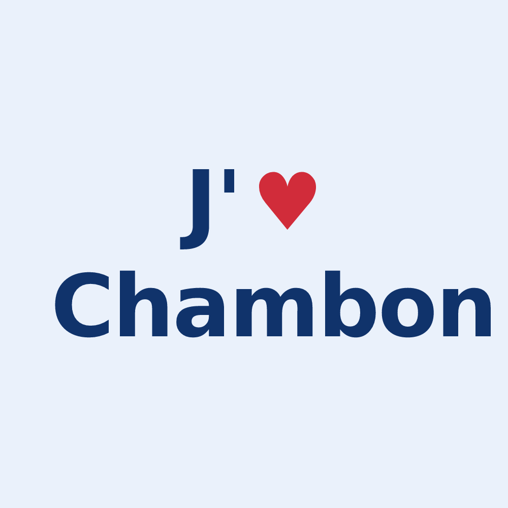 Sticker personnalisé Chambon — design J'aime Chambon
