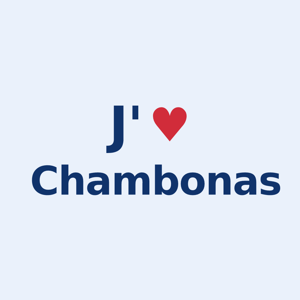 Sticker personnalisé Chambonas — design J'aime Chambonas