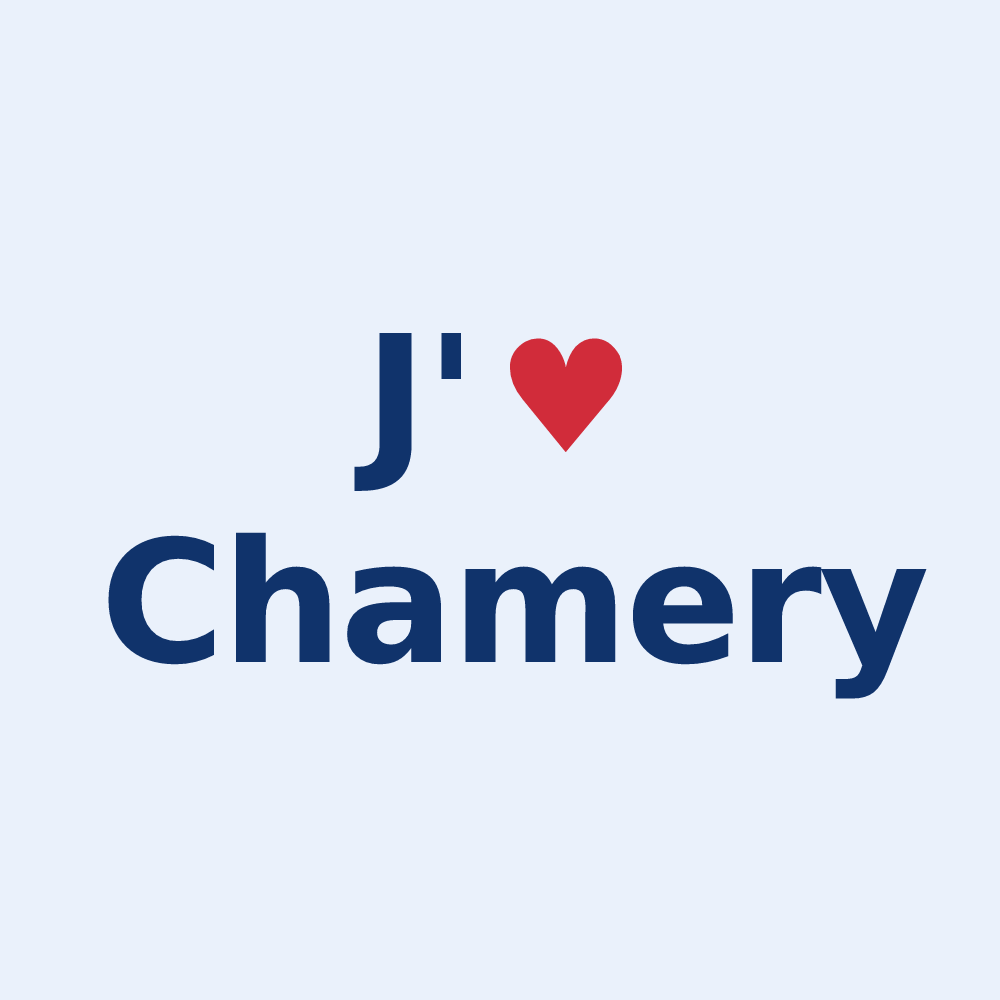 Sticker personnalisé Chamery — design J'aime Chamery