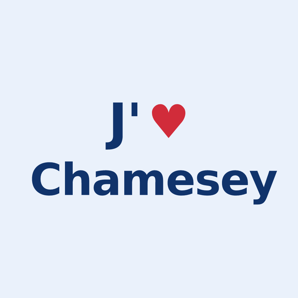 Sticker personnalisé Chamesey — design J'aime Chamesey