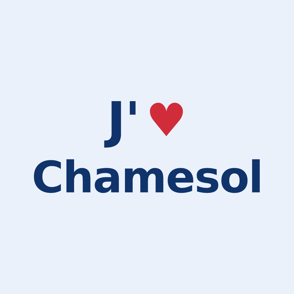 Sticker personnalisé Chamesol — design « J'aime Chamesol » imprimé sur le sticker