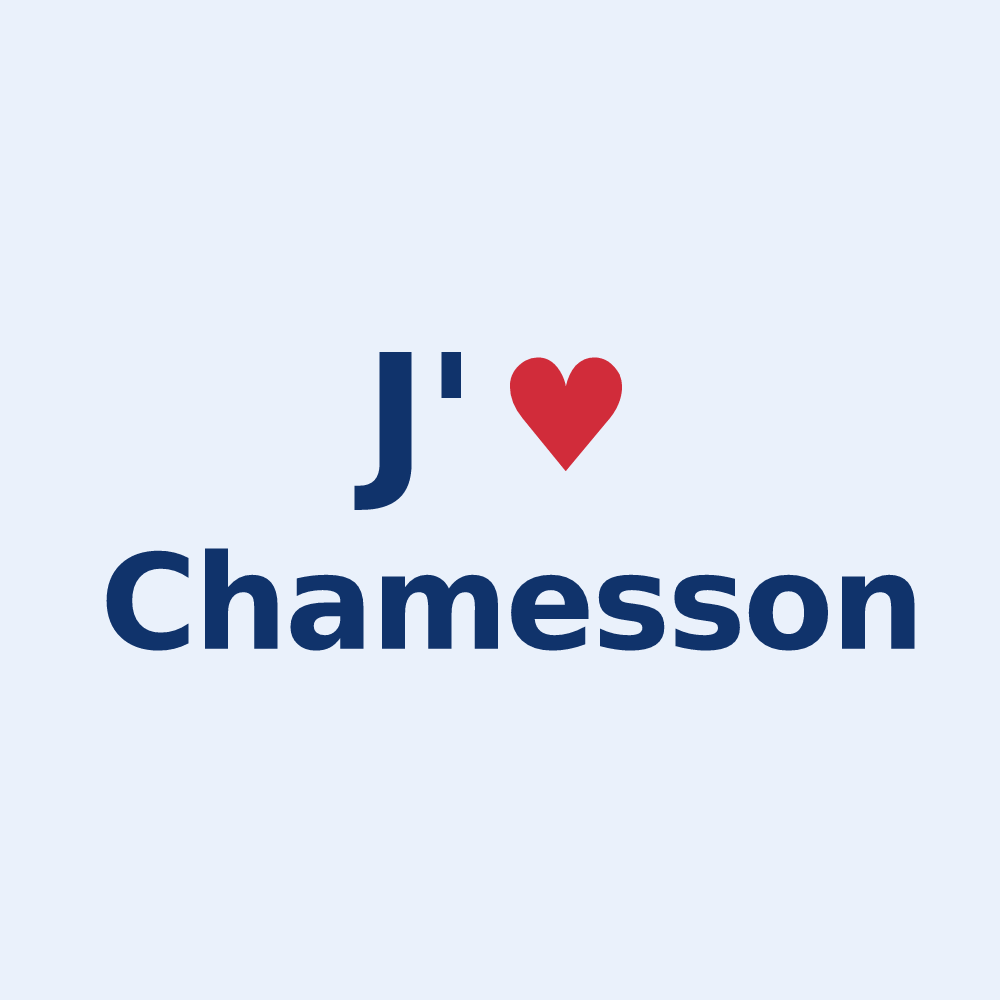 Sticker personnalisé Chamesson — design J'aime Chamesson