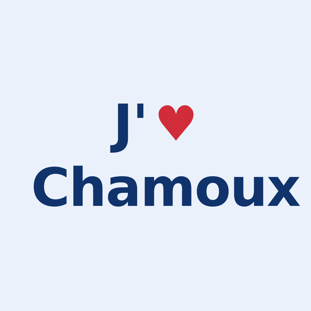 Sticker personnalisé Chamoux — design J'aime Chamoux