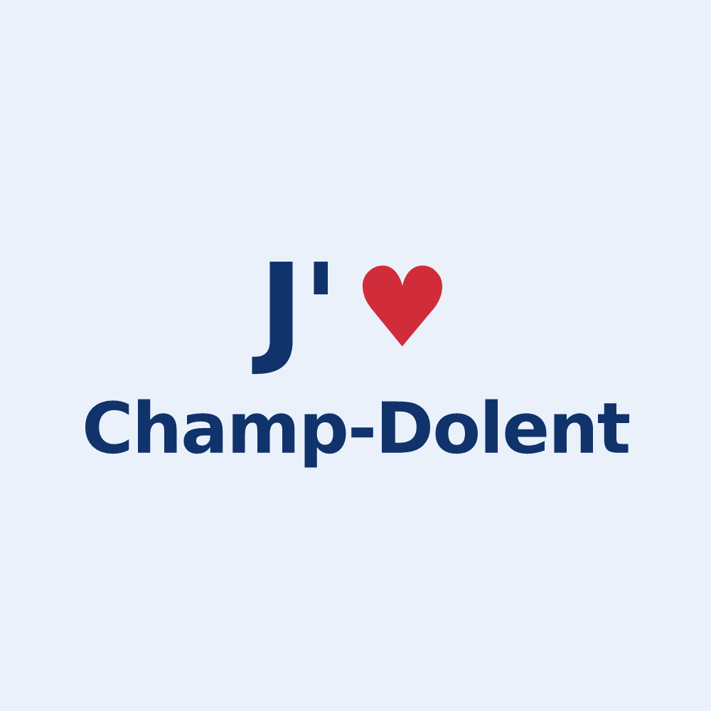 Sticker personnalisé Champ-Dolent — design J'aime Champ-Dolent