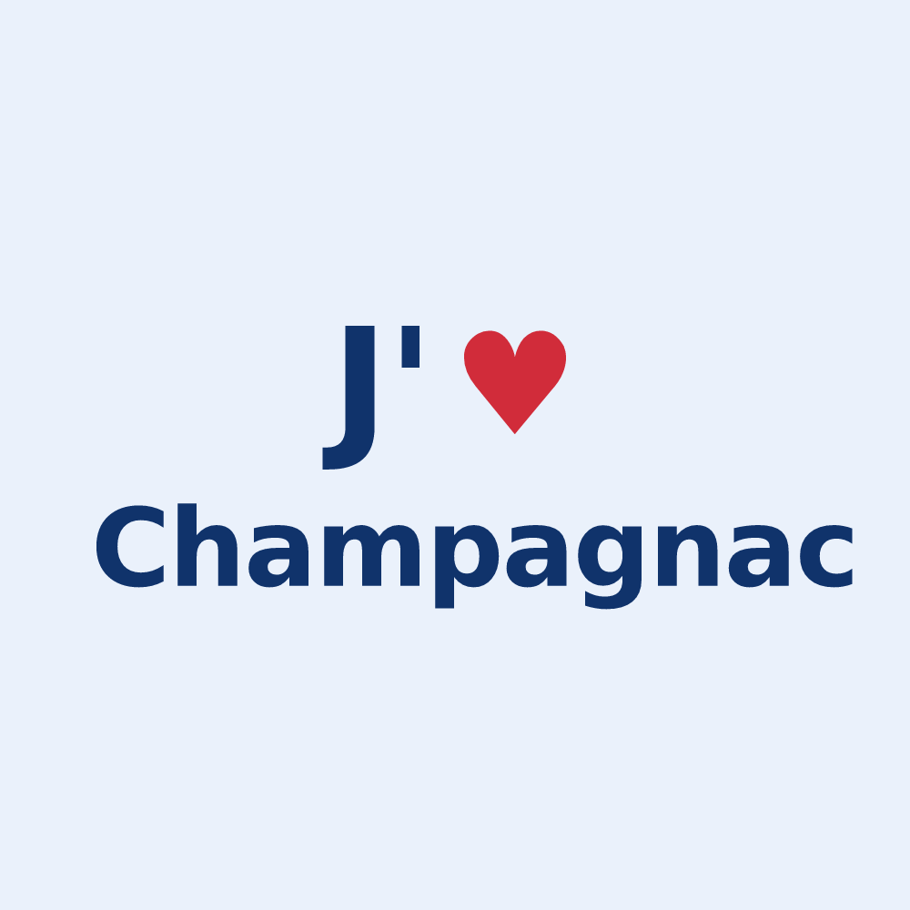 Sticker personnalisé Champagnac — design J'aime Champagnac