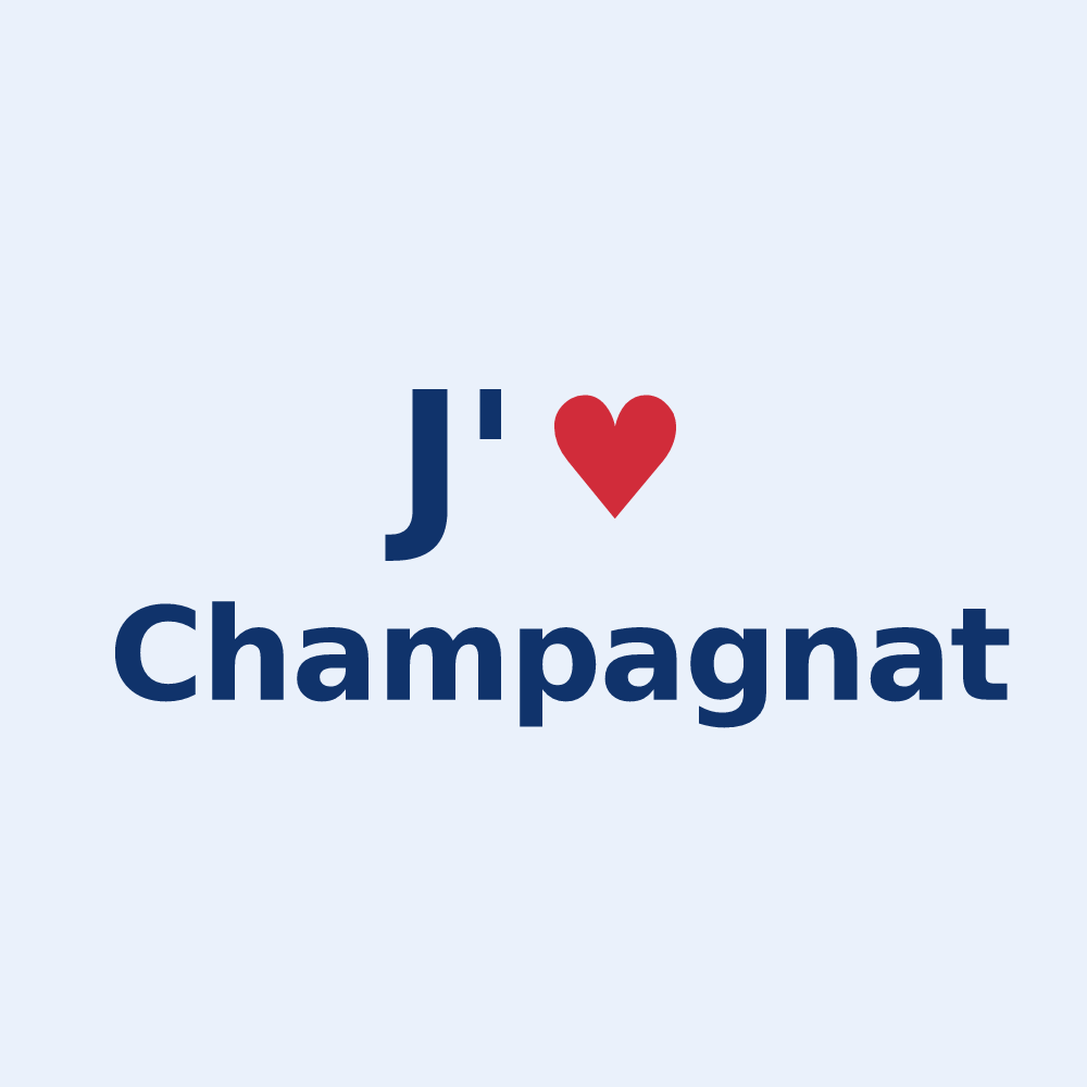 Sticker personnalisé Champagnat — design J'aime Champagnat