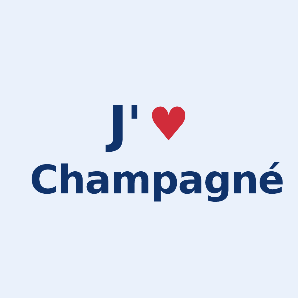 Sticker personnalisé Champagné — design J'aime Champagné