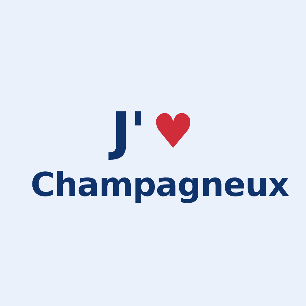 Sticker personnalisé Champagneux — design J'aime Champagneux