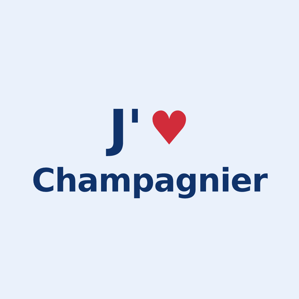Sticker personnalisé Champagnier — design J'aime Champagnier