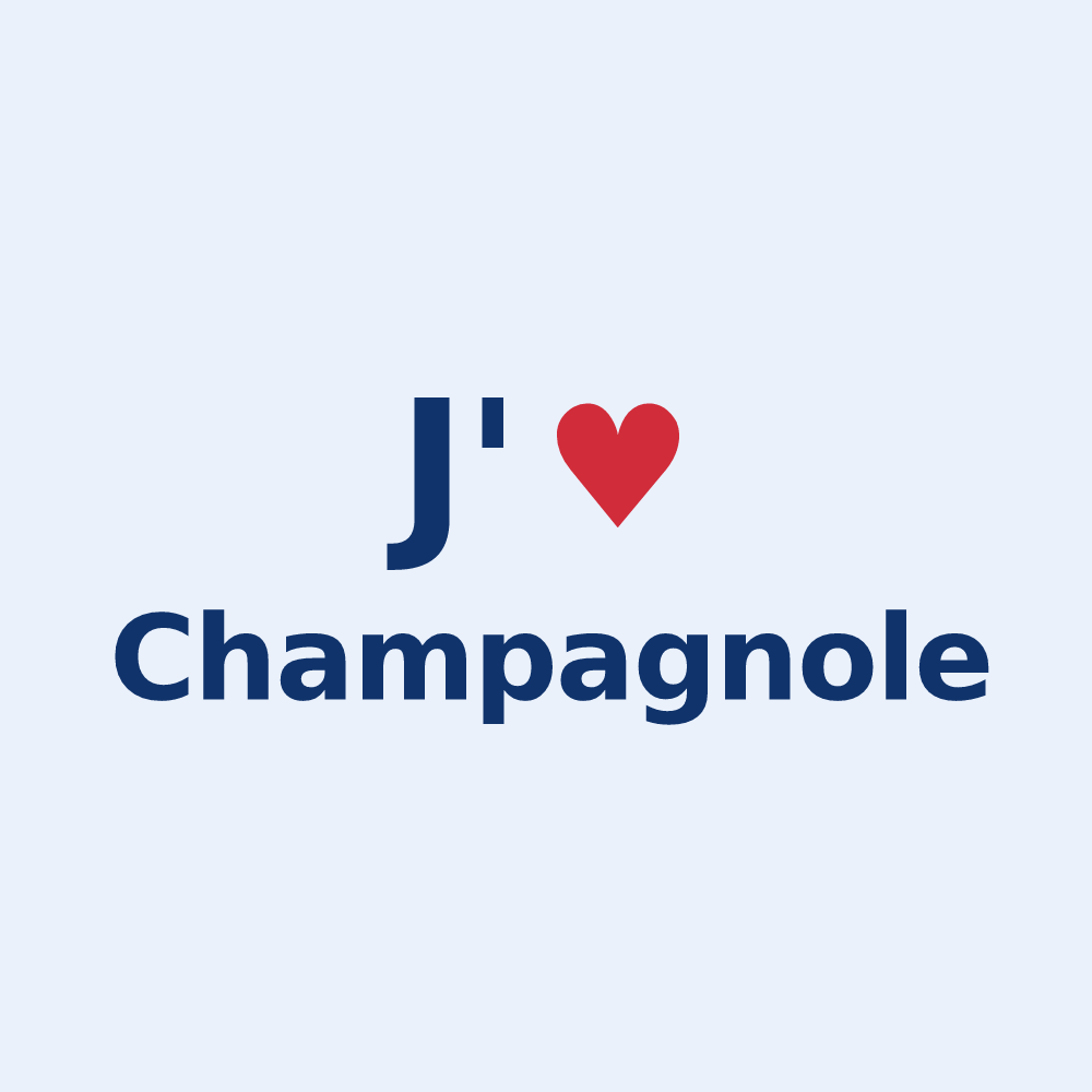 Sticker personnalisé Champagnole — design J'aime Champagnole