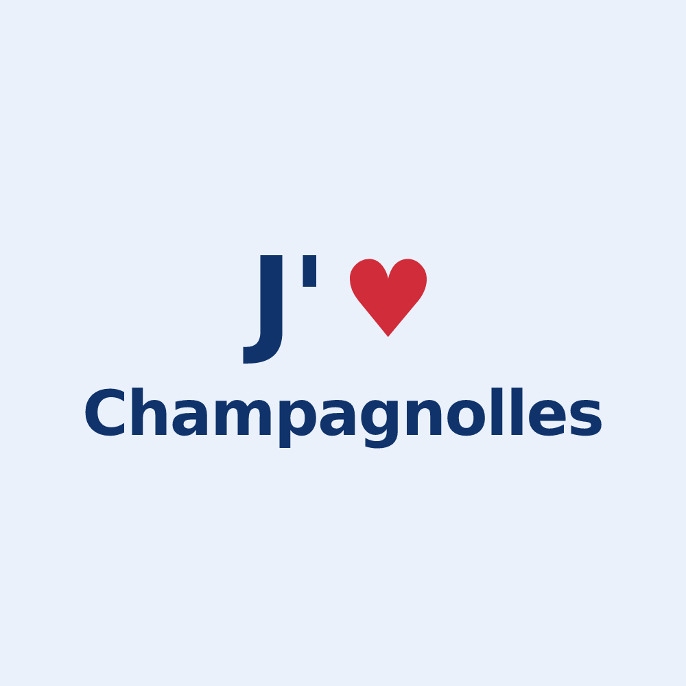 Sticker personnalisé Champagnolles — design J'aime Champagnolles
