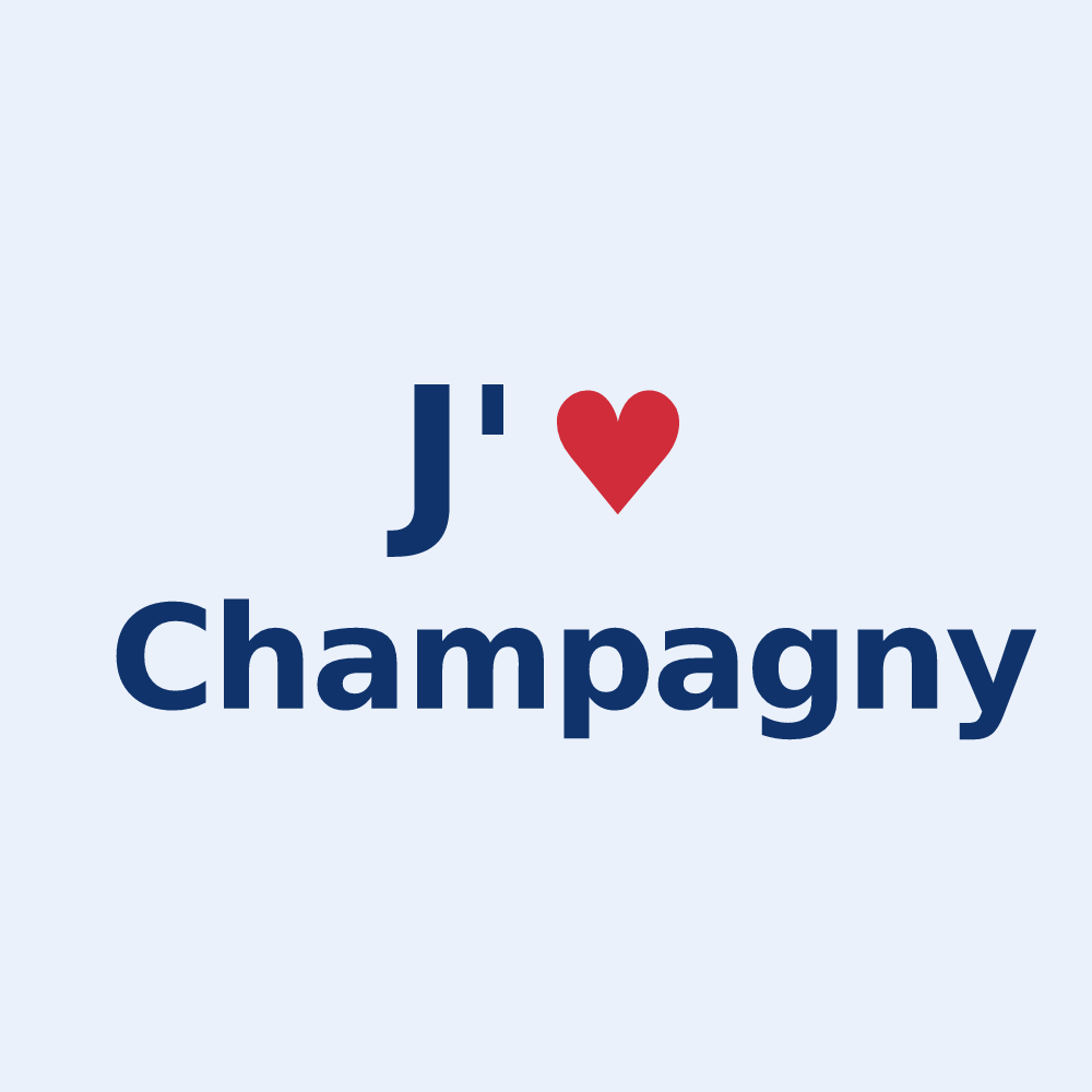 Sticker personnalisé Champagny — design J'aime Champagny
