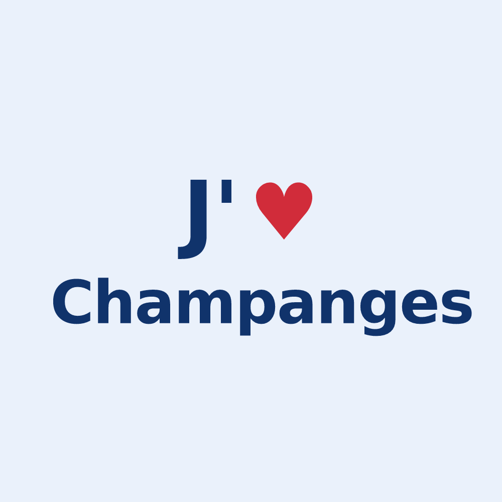 Sticker personnalisé Champanges — design J'aime Champanges