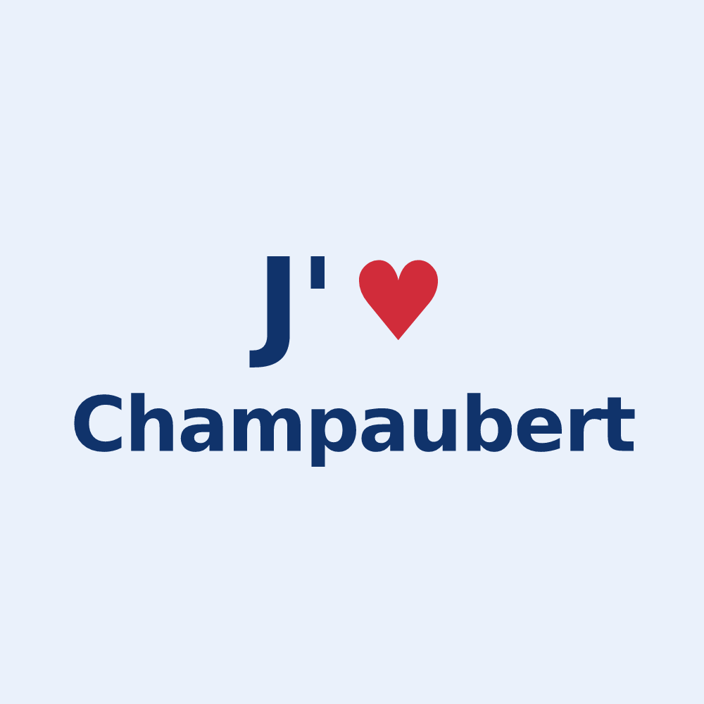 Sticker personnalisé Champaubert — design J'aime Champaubert