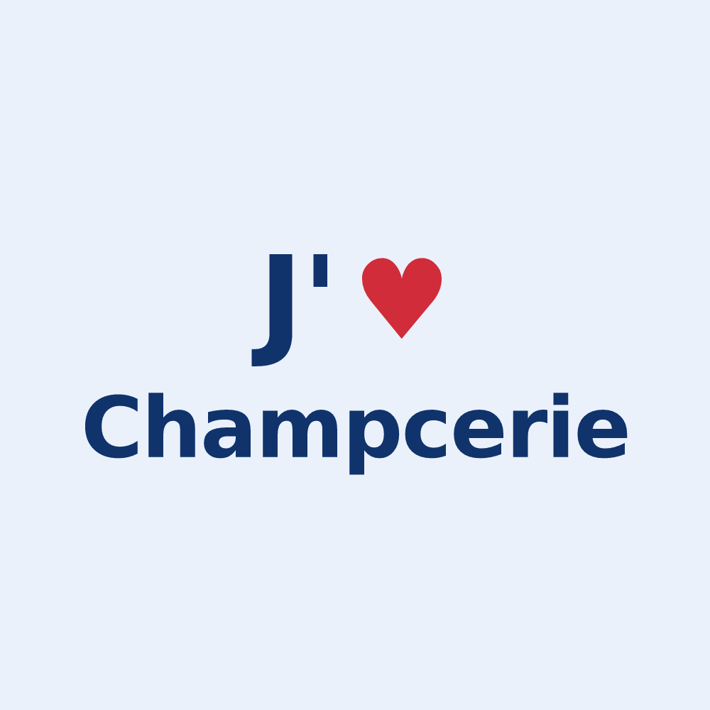 Sticker personnalisé Champcerie — design J'aime Champcerie