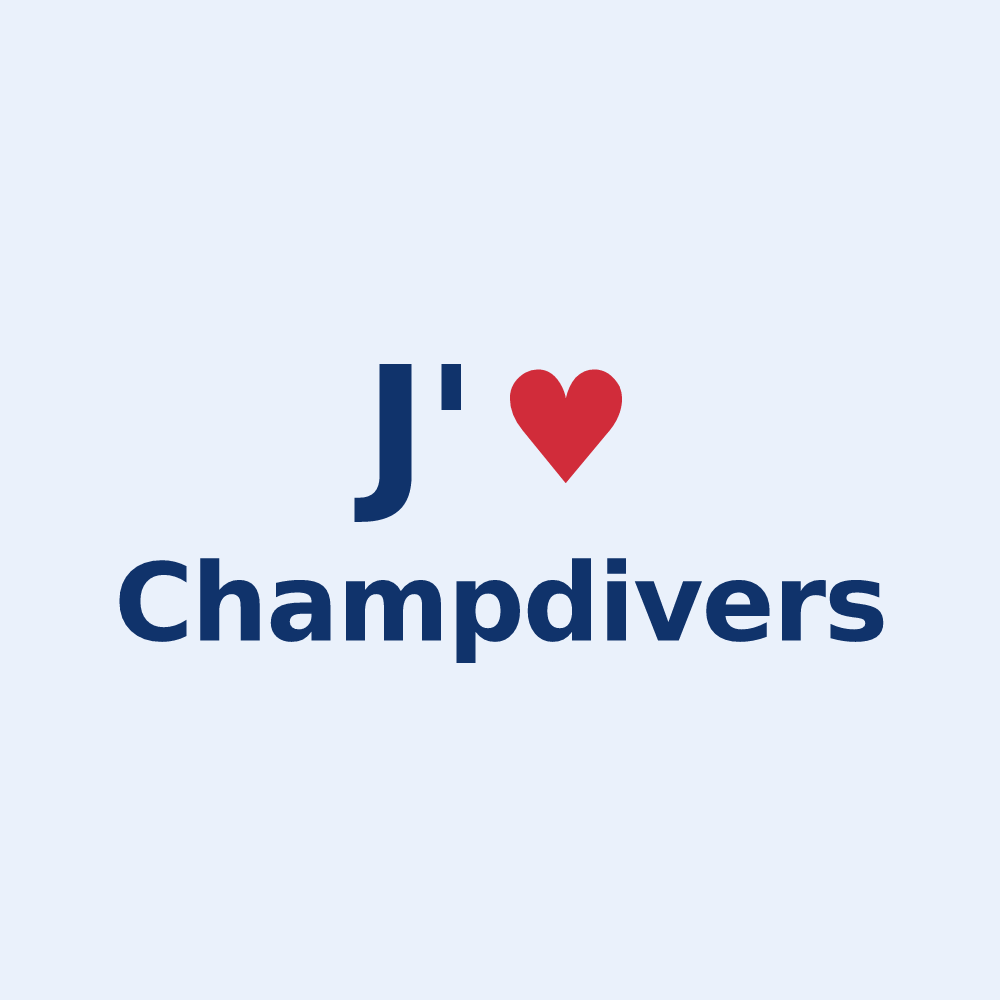 Sticker personnalisé Champdivers — design J'aime Champdivers