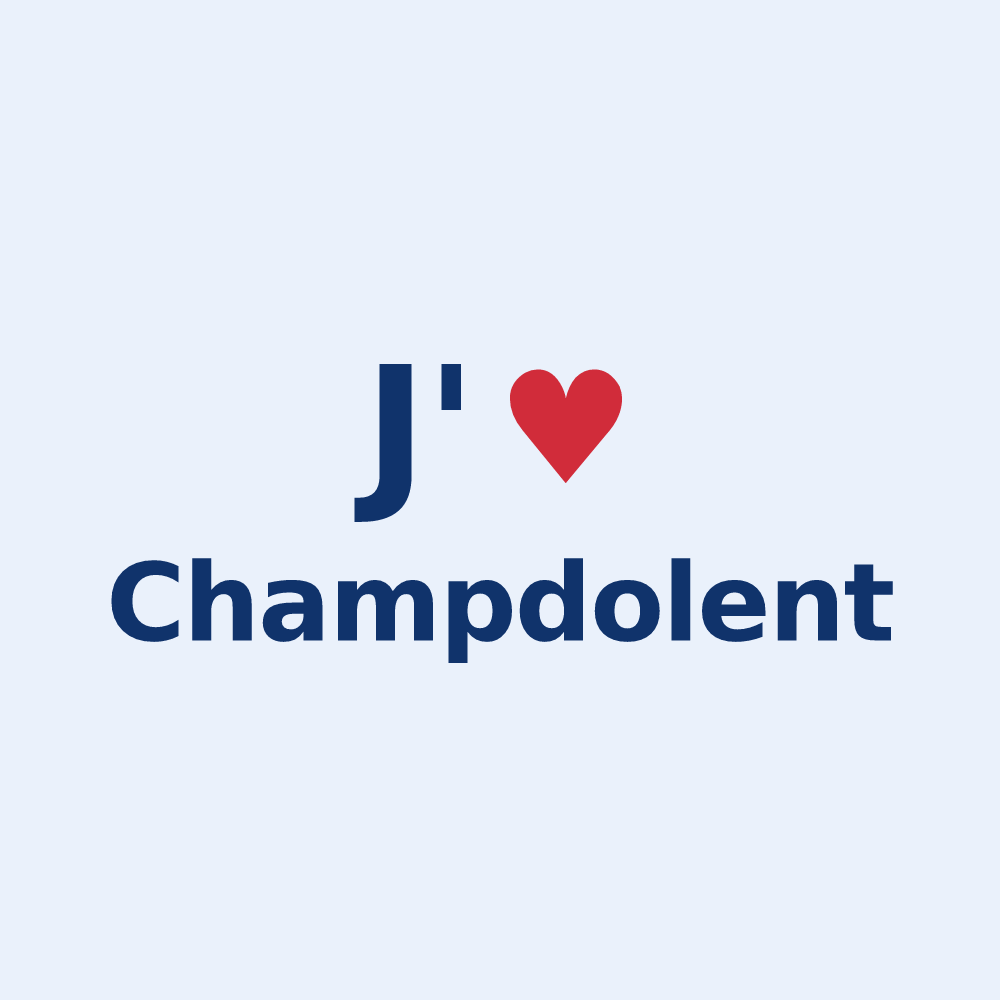 Sticker personnalisé Champdolent — design J'aime Champdolent