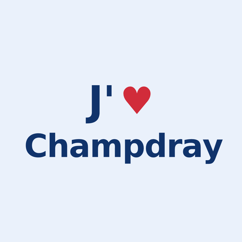Sticker personnalisé Champdray — design J'aime Champdray