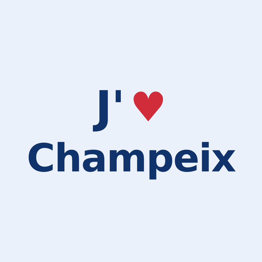 Sticker personnalisé Champeix — design J'aime Champeix