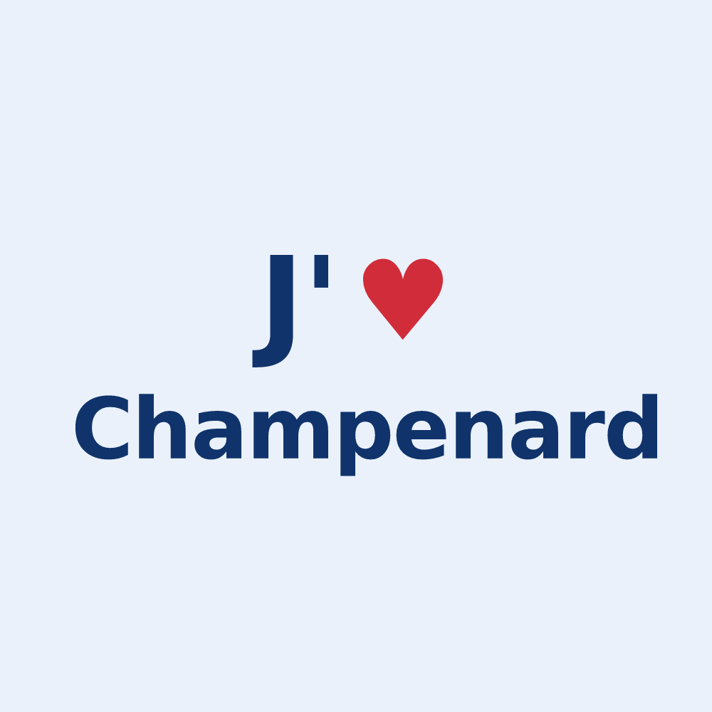 Sticker personnalisé Champenard — design J'aime Champenard