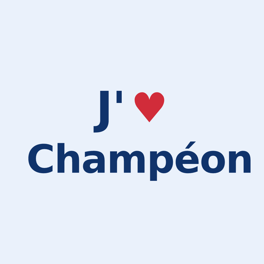 Sticker personnalisé Champéon — design J'aime Champéon