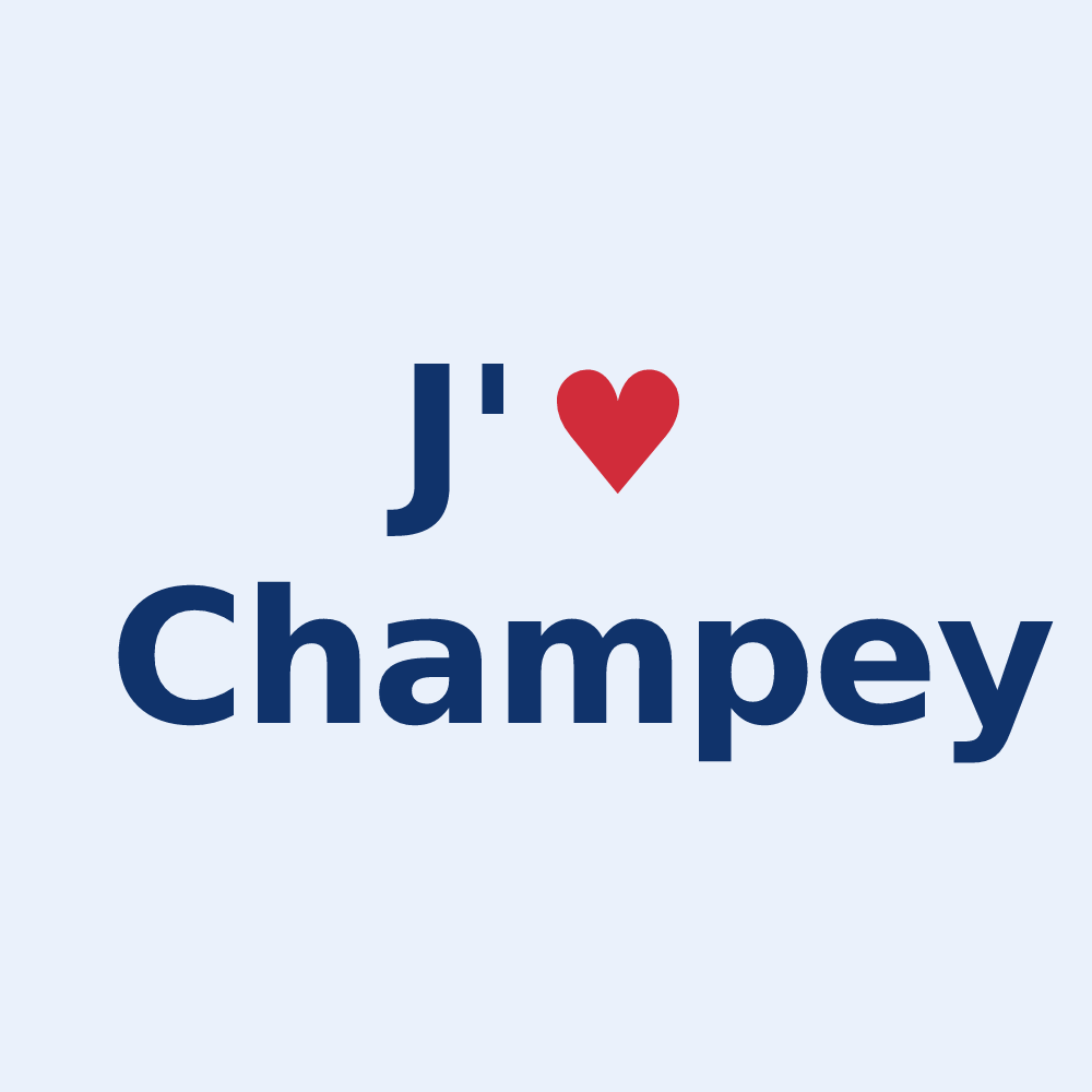 Sticker personnalisé Champey — design J'aime Champey