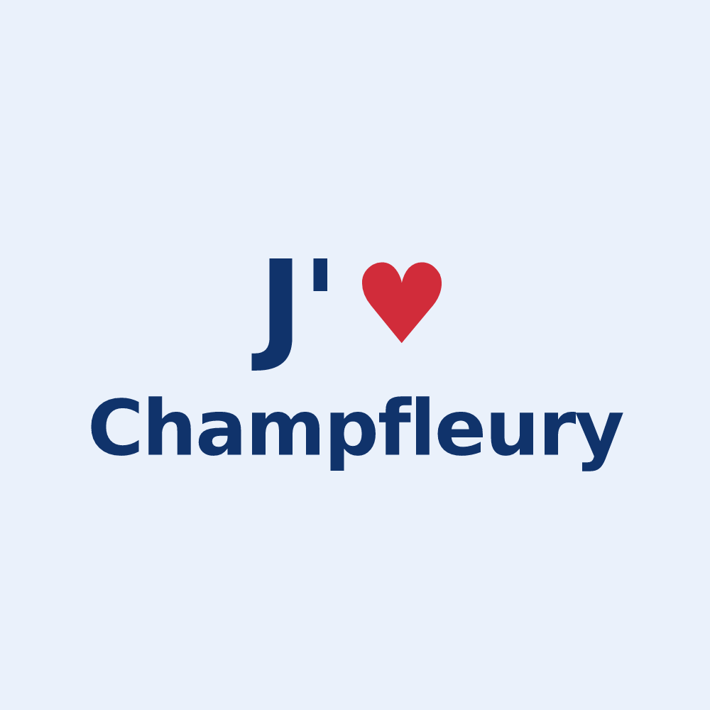 Sticker personnalisé Champfleury — design J'aime Champfleury