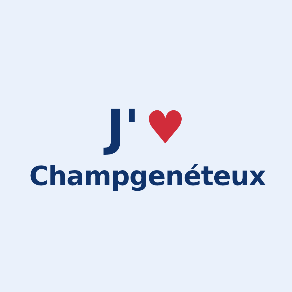 Sticker personnalisé Champgenéteux — design J'aime Champgenéteux