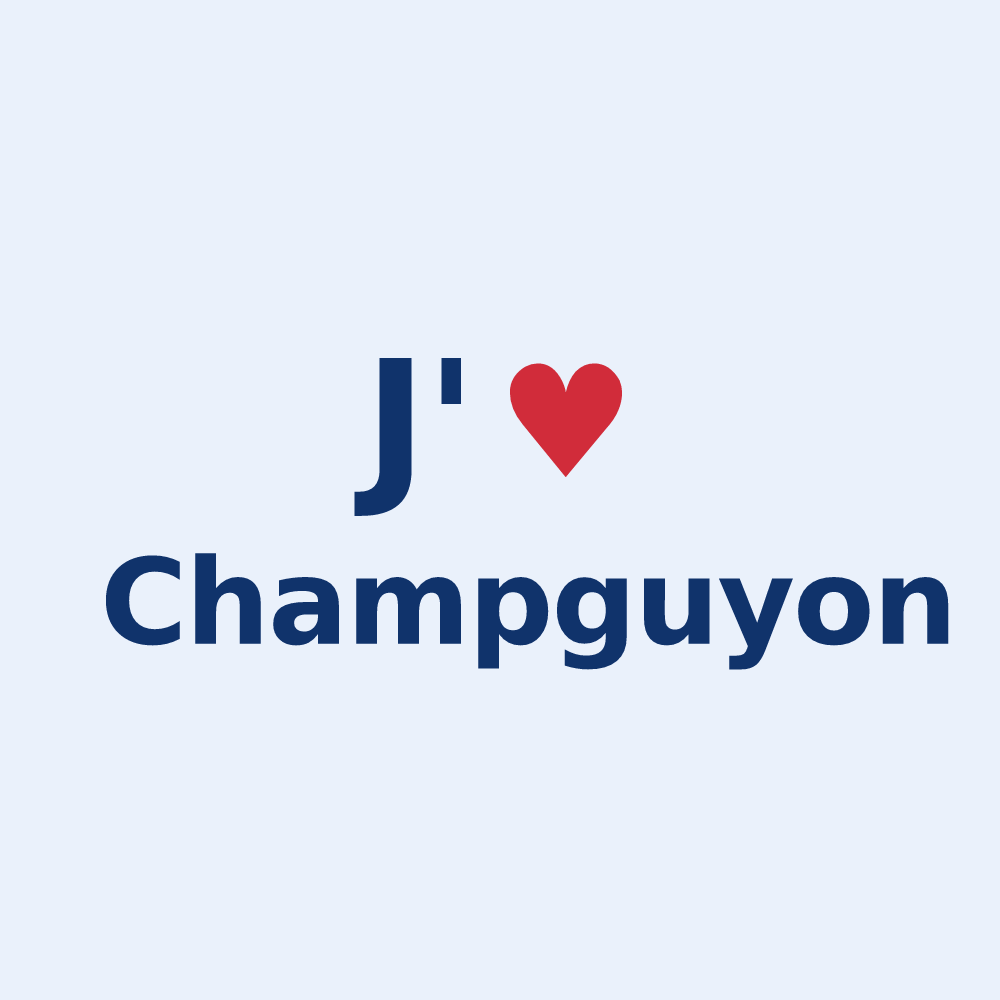Sticker personnalisé Champguyon — design J'aime Champguyon