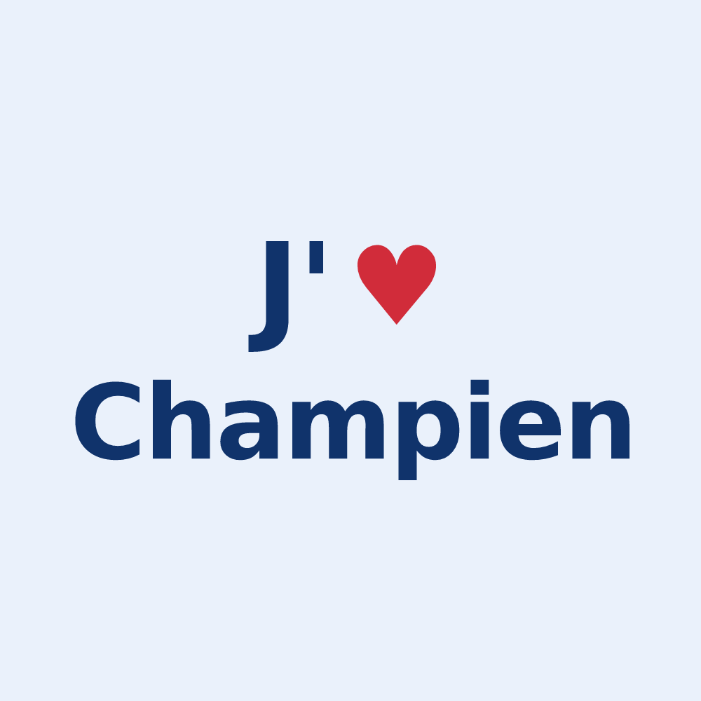 Sticker personnalisé Champien — design J'aime Champien