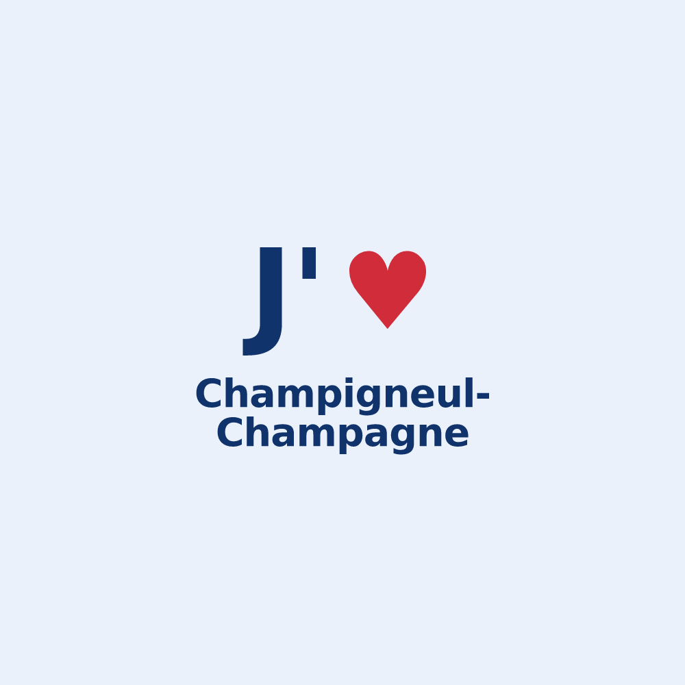 Sticker personnalisé Champigneul-Champagne — design J'aime Champigneul-Champagne