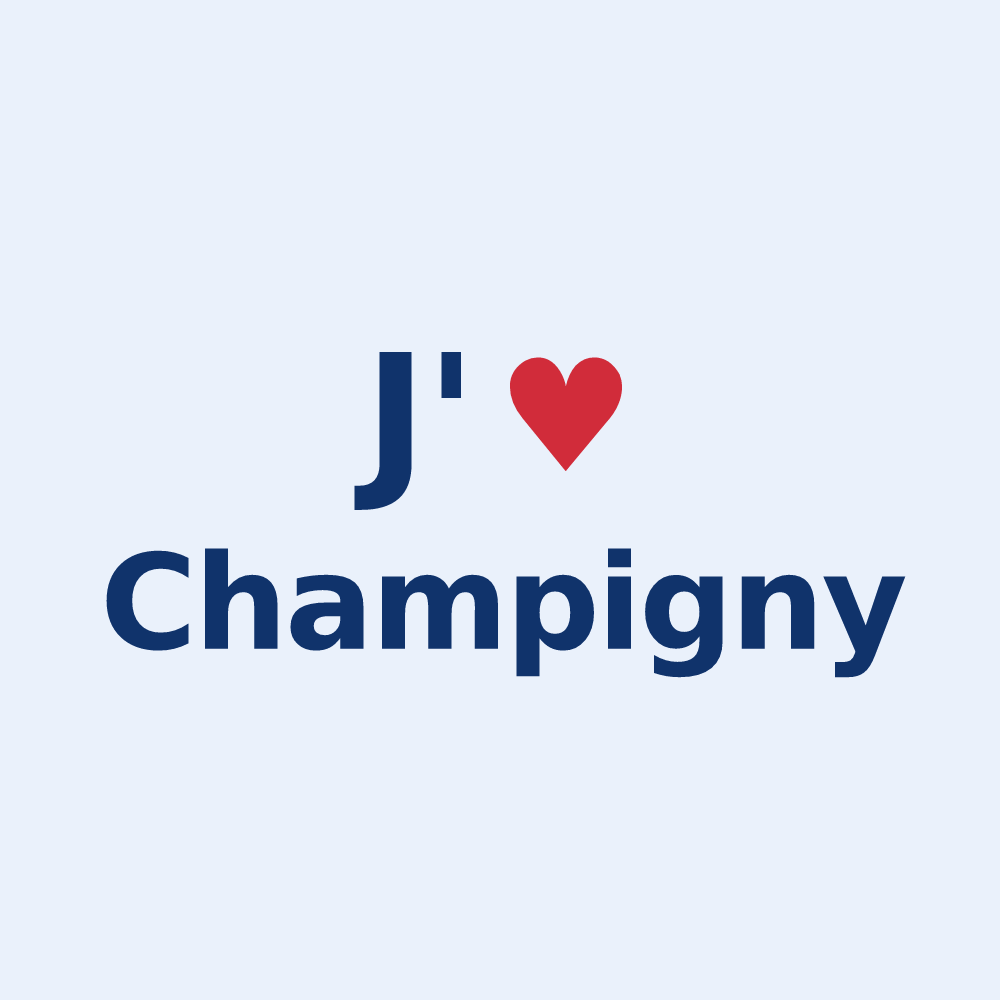 Sticker personnalisé Champigny — design J'aime Champigny