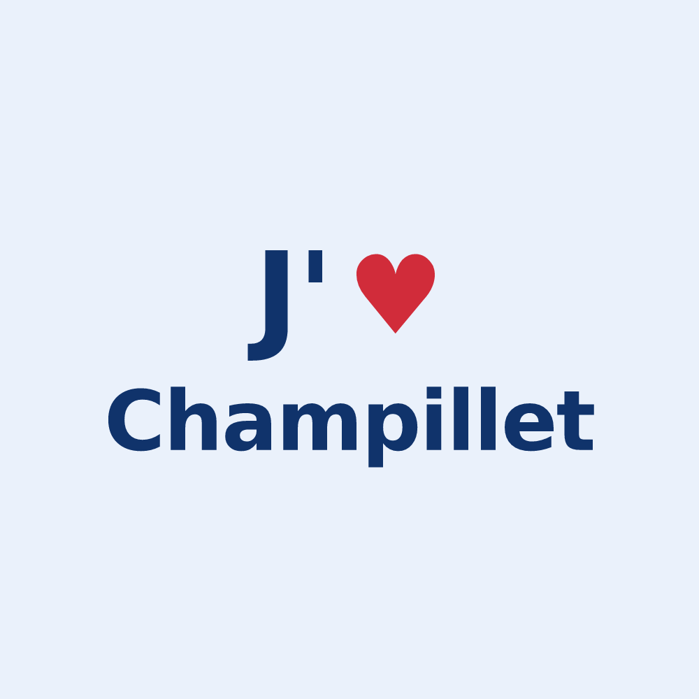 Sticker personnalisé Champillet — design J'aime Champillet