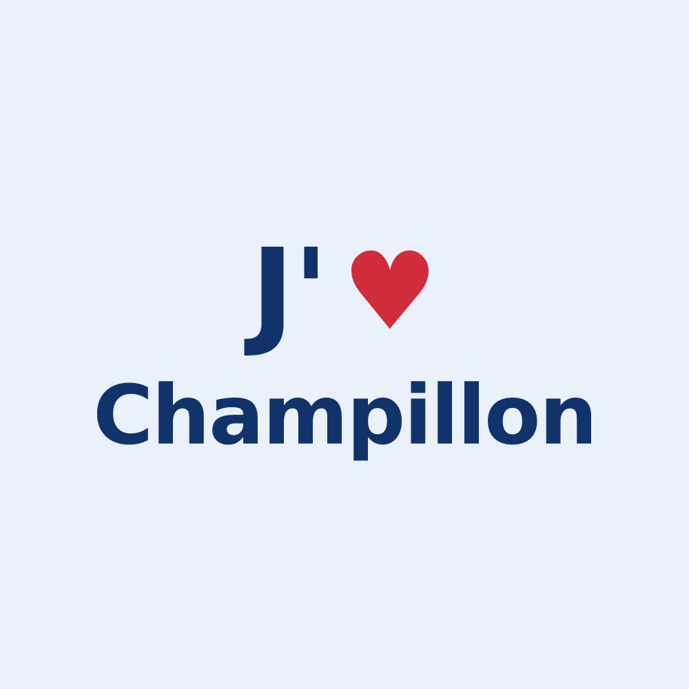 Sticker personnalisé Champillon — design J'aime Champillon