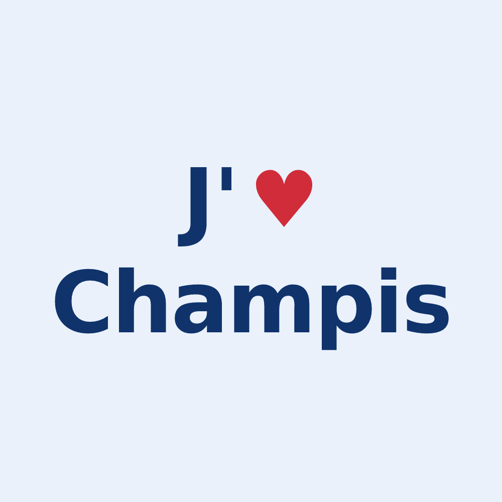 Sticker personnalisé Champis — design J'aime Champis
