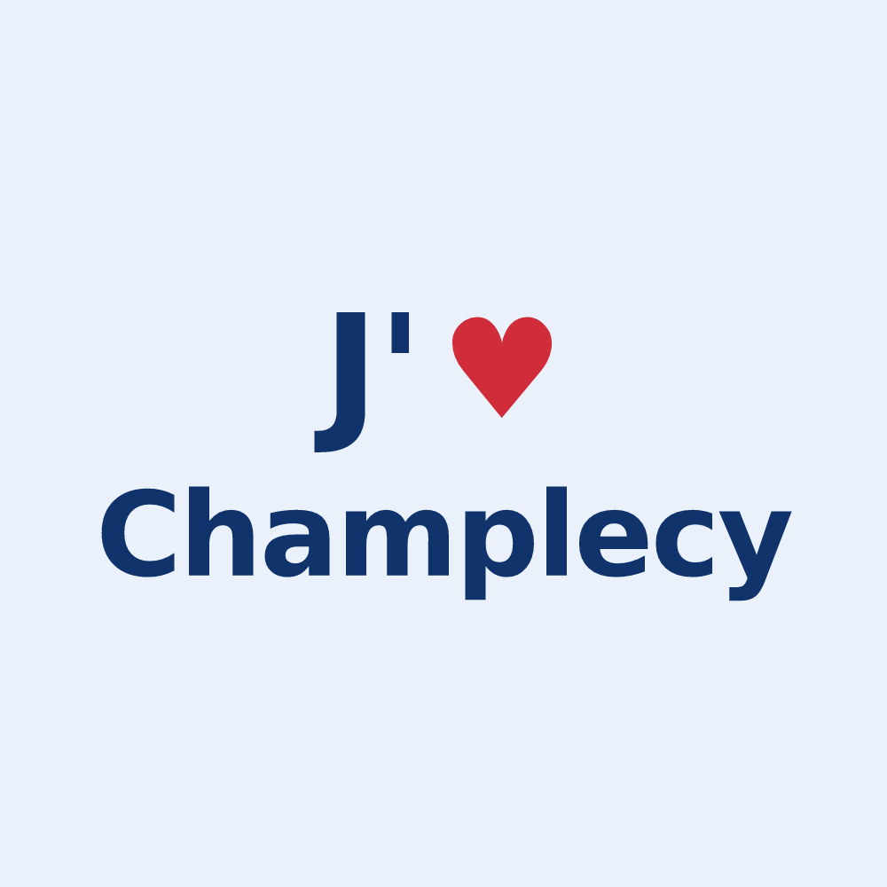 Sticker personnalisé Champlecy — design J'aime Champlecy