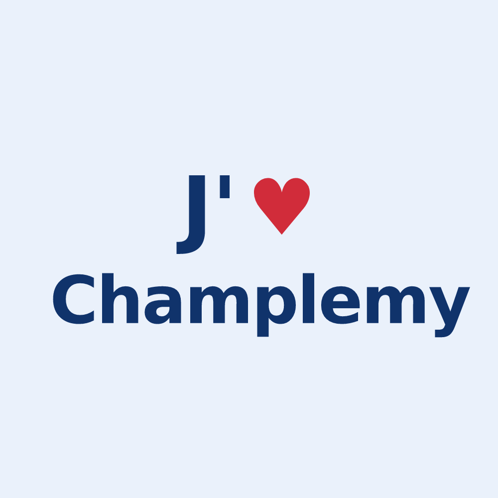 Sticker personnalisé Champlemy — design J'aime Champlemy