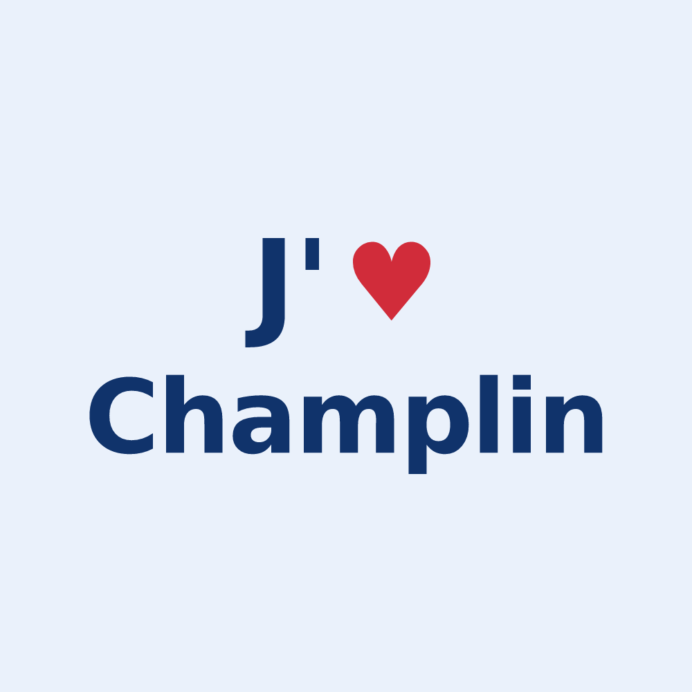 Sticker personnalisé Champlin — design J'aime Champlin