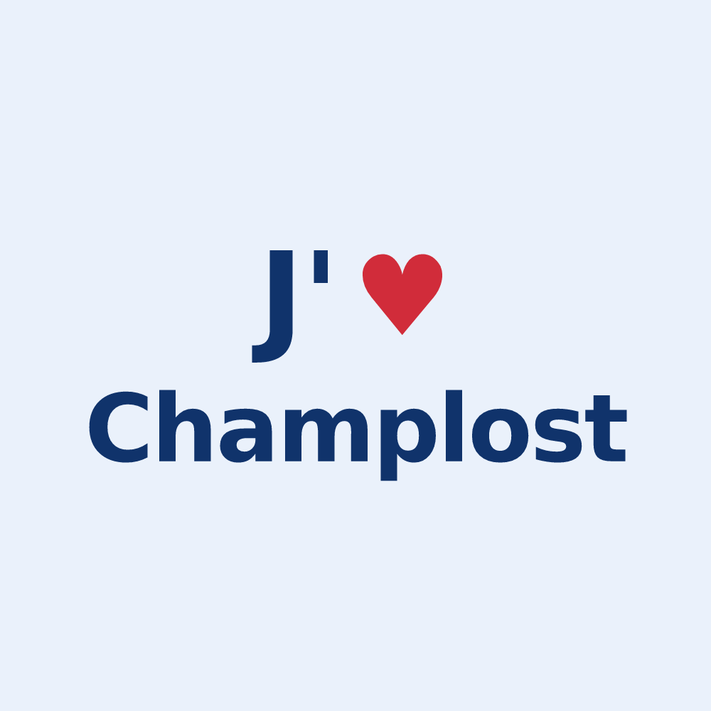 Sticker personnalisé Champlost — design J'aime Champlost