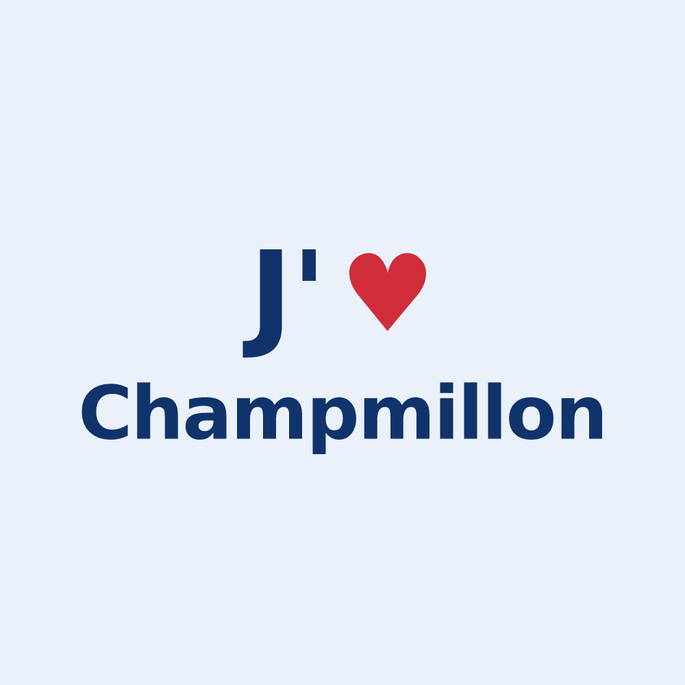 Sticker personnalisé Champmillon — design J'aime Champmillon