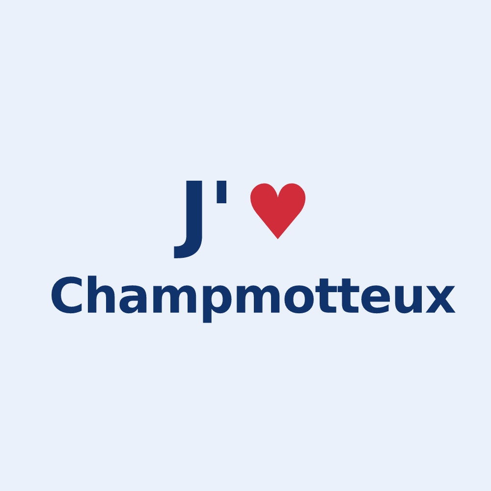 Sticker personnalisé Champmotteux — design J'aime Champmotteux