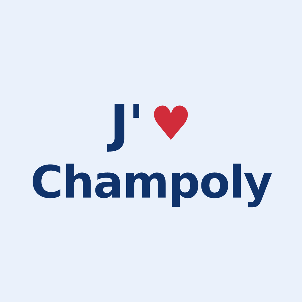 Sticker personnalisé Champoly — design J'aime Champoly