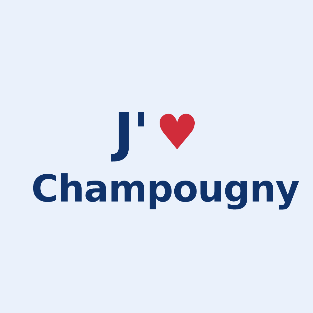 Sticker personnalisé Champougny — design J'aime Champougny