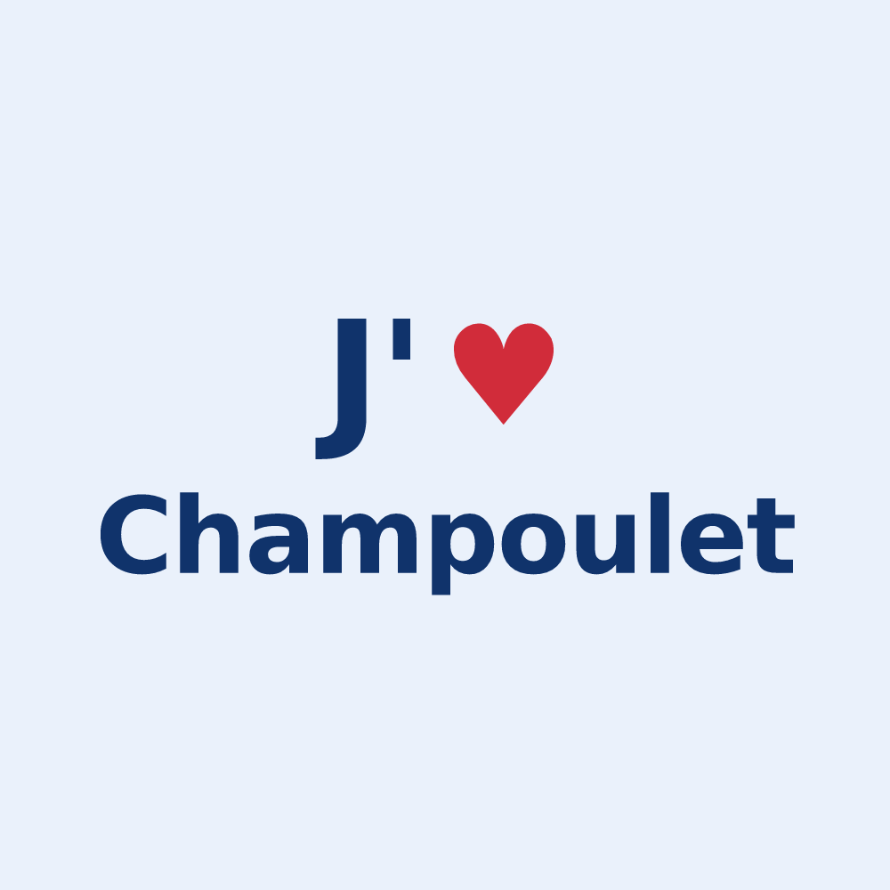 Sticker personnalisé Champoulet — design J'aime Champoulet