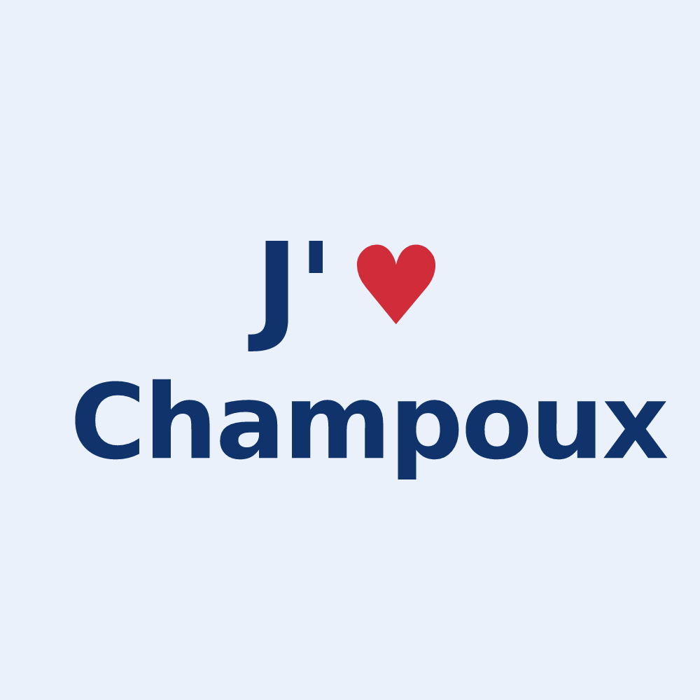 Sticker personnalisé Champoux — design J'aime Champoux