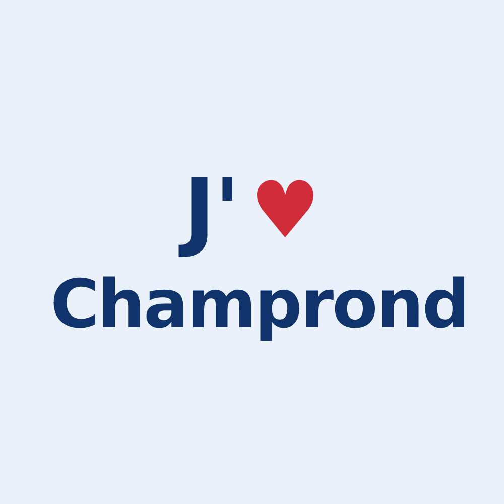 Sticker personnalisé Champrond — design J'aime Champrond